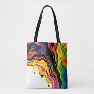 Color Splash Swirl - Vibrant Abstract Drip Art Draagtas