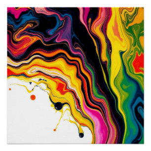 Color Splash Swirl - Vibrant Abstract Drip Art Perfect Poster