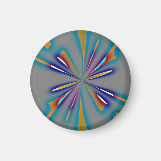 Color Starburst on Grey Magneet (Voorkant)