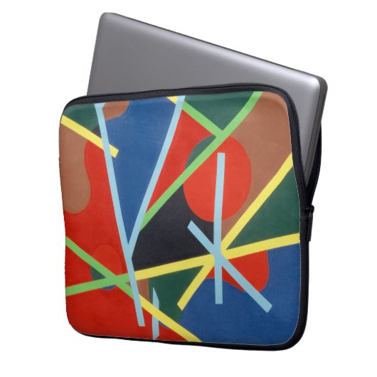 Color Stick Pattern Laptop Sleeve (Voorkant Links)