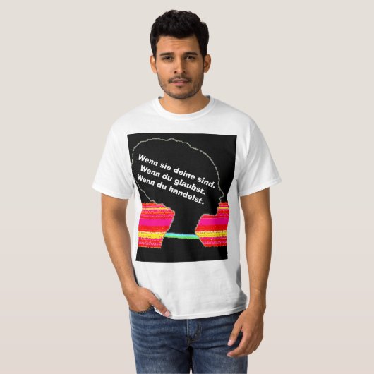 Color Stripe Profile – Motivational T‑Shirt T-shirt (Voorkant volledig)