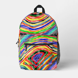 "Color Vortex" – Abstract Art Backpack Bedrukte Rugzak