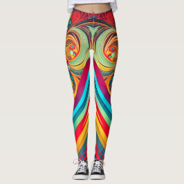 Color Wave Fusion – Modern Abstract Swirl Art Leggings