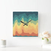 Color Wave Horizon Vierkante Klok (Huis)