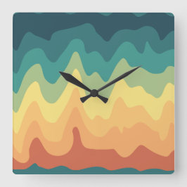 Color Wave Horizon Vierkante Klok