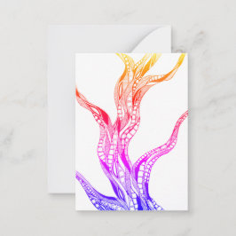 Color Wavy Curved Abstract Tree Pen Notitiekaartje