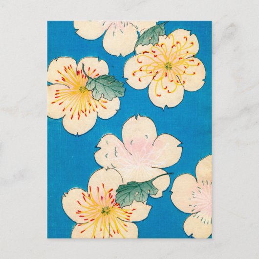 Color Woodblock Print of Dogwood Blossom Briefkaart (Voorkant)