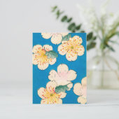 Color Woodblock Print of Dogwood Blossom Briefkaart (Staand voorkant)
