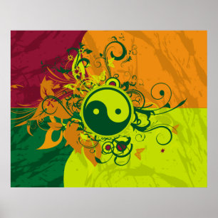 Color Yin Yang Poster