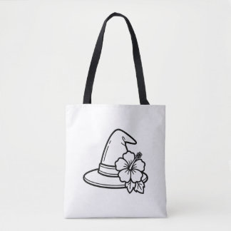 Color Your Own Summer Witch Hat Tropical Flower Draagtas