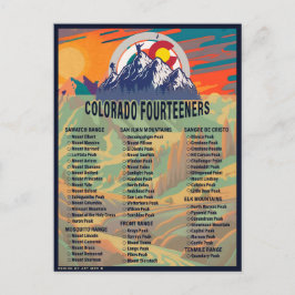 Colorado 14ers Fourteeners Bergbeklimmen Briefkaart