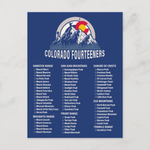 Colorado 14ers Fourteeners Bergbeklimmen Briefkaart