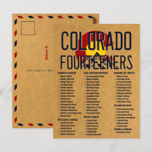 Colorado 14ers Viertieners  bergbeklimming Briefkaart