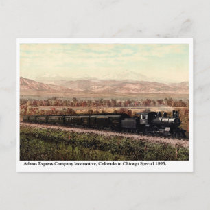 Colorado 1895 Locomotief Adams Express Company Briefkaart