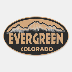 Colorado à feuillage persistant stickers ovale bru