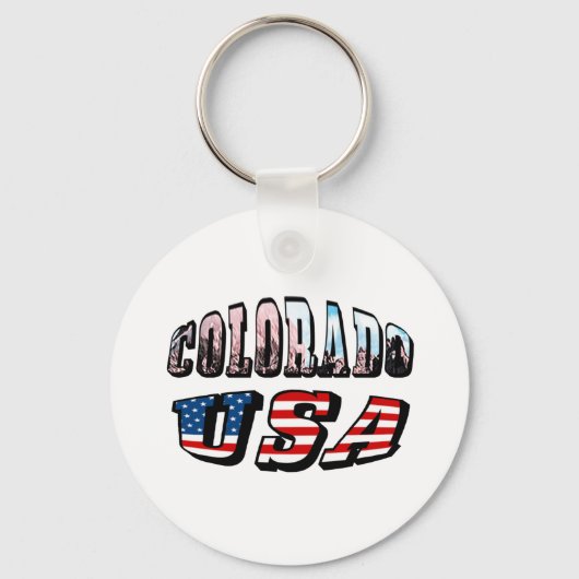 Colorado Afbeelding en USA Text Sleutelhanger (Voorkant)