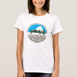 Colorado Aspen skigebied blauwe lucht T-shirt