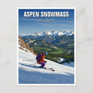 Colorado Aspen Snowmass Skiën Briefkaart