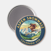 Colorado Aspen Snowmass Skiën Magneet (Voorkant / Achterkant)