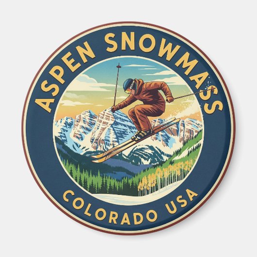 Colorado Aspen Snowmass Skiën Magneet (Voorkant)
