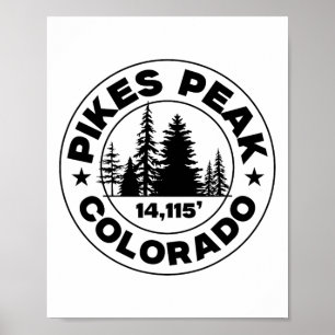 Colorado Berg Wandelen Vintage Pikes Peak  Poster