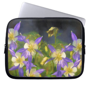 Colorado Blue Columbine Painting - Originele Kunst Laptop Sleeve