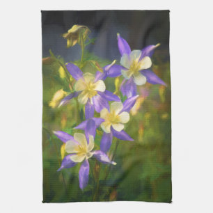 Colorado Blue Columbine Painting - Originele Kunst Theedoek
