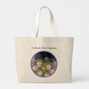 Colorado Blue Columbines Schilderen Originele Kuns Grote Tote Bag