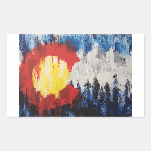 Colorado Blurr Mountain Flag Sticker (Voorkant)