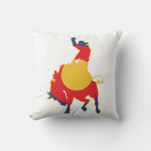 Colorado bokkende bronco cowboy kussen