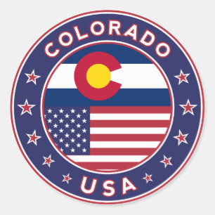 Colorado, Colorado sticker, Verenigde Staten Ronde Sticker