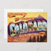 Colorado Coloré Ancienne Carte de Vœux (Devant / Derrière)