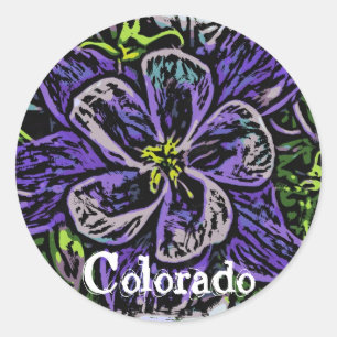 colorado columbine flower sticker