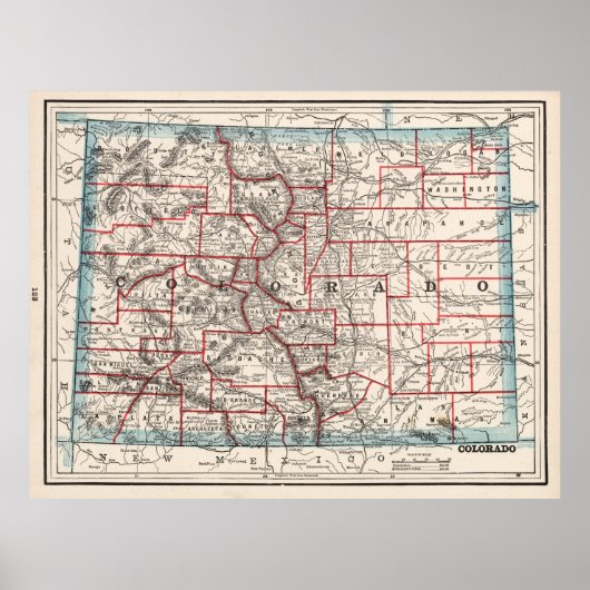Colorado County County Map (1893) Poster (Voorkant)