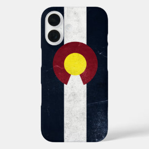 Colorado Dark Grunge Flag iPhone 16 Hoesje