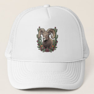 Colorado-dikhoornschaap en bekerkaktus trucker pet
