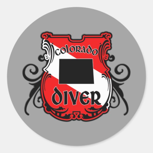 Colorado Diver Ronde Sticker (Voorkant)