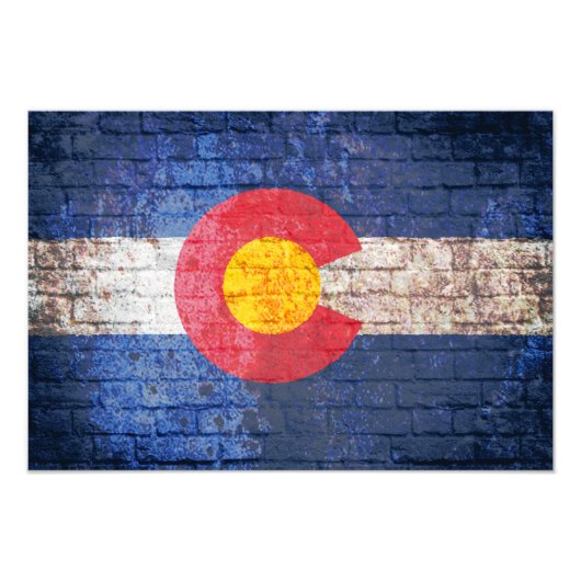 Colorado drapeau grunge mur poster (Devant)