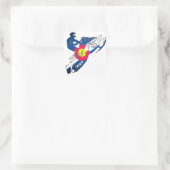 Colorado drapeau motoneige autocollants carrés (Sac)