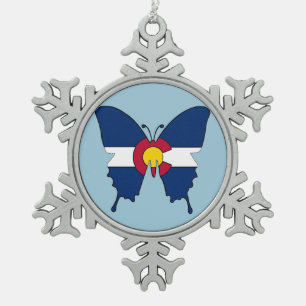 Colorado drapeau papillon flocon de neige ornement