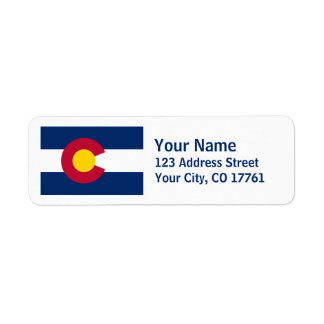 Colorado Drapeau Retourner l'adresse Étiquettes