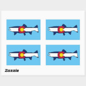Colorado drapeau truite rectangle stickers (Feuille)
