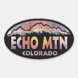Colorado Echo Mountain drapeau oval autocollants