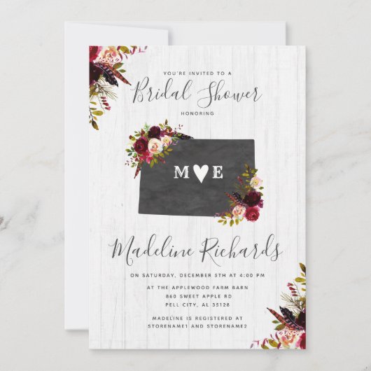 Colorado Etat Floral Douche nuptiale Invitation (Devant)