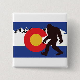 Colorado Flag Bigfoot Vierkante Button 5,1 Cm