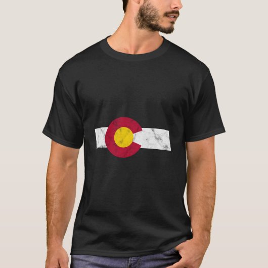 Colorado Flag Distressed T-shirt (Voorkant)