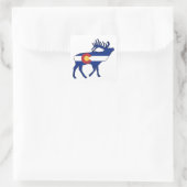 Colorado Flag Elk Vierkante Sticker (Tas)