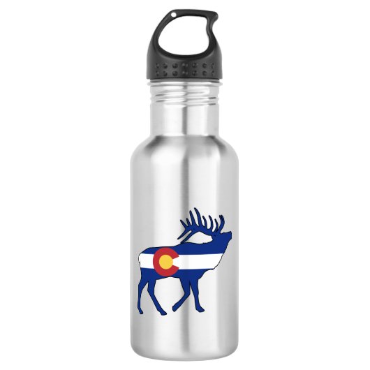 Colorado Flag Elk Waterfles (Voorkant)