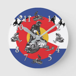 Colorado Flag en Rocky Mountains en sneeuwscooters Ronde Klok