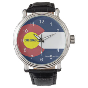 Colorado Flag en Slogan Horloge